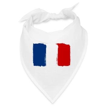 Frankreich Flagge used look - Bandana - Weiß - Vorne