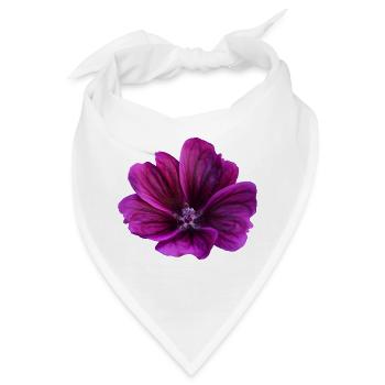 Malve violette Blüte - Bandana - Weiß - Vorne
