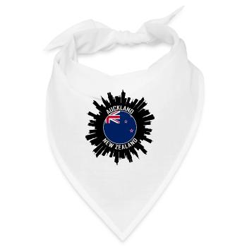 Auckland Skyline Neuseeland Flagge Reisesouvenir - Bandana - Weiß - Vorne