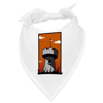 Mittelalterlicher Turm mit Sonnenuntergang - Bandana - Weiß - Vorne