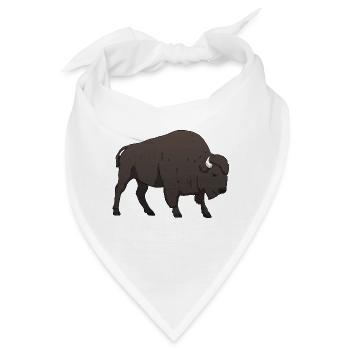 Bison Büffel - Bandana - Weiß - Vorne