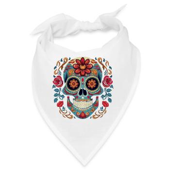 Calavera Sugar Skull - Bandana - Weiß - Vorne