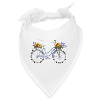 Fahrrad mit Lavendel - Bandana - Weiß - Vorne