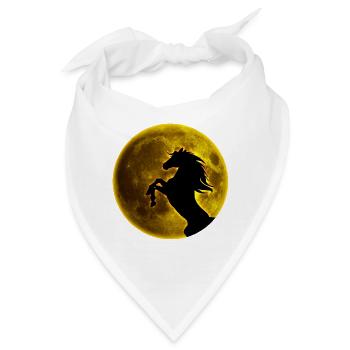 Vollmond Pferd - Bandana - Weiß - Vorne