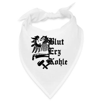 Blut Erz Kohle - Bandana - Weiß - Vorne