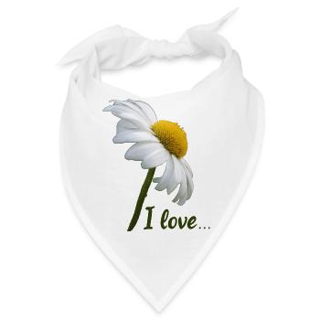 Margeriten I love weiße Blume Margerite - Bandana - Weiß - Vorne