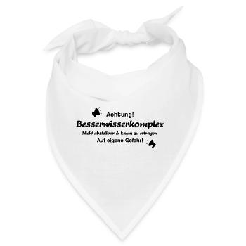 Besserwisser Schlaumeier Alleswisser - Bandana - Weiß - Vorne