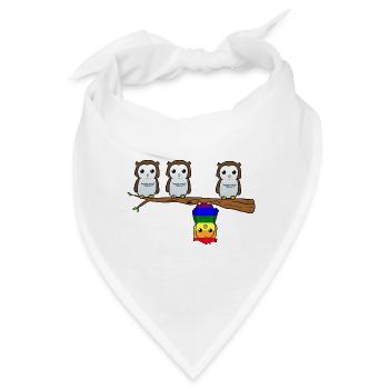 LGBT Owl - Bandana - Weiß - Vorne
