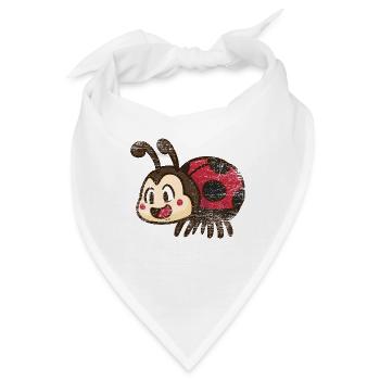 Funkelnder Marienkäfer Glücksbringer - Bandana - Weiß - Vorne