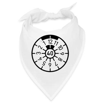 Geburtstag 40 Vierzig Auto Plakette - Bandana - Weiß - Vorne