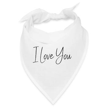 VALENTINSTAG. ICH LIEBE DICH. ICH LIEBE DICH. LIEBE. LIEBE - Bandana - Weiß - Vorne
