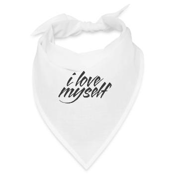 I love myself - Selbstliebe Schriftzug - Bandana - Weiß - Vorne
