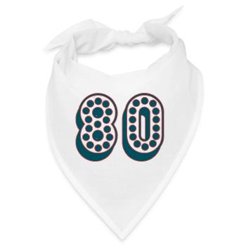 80. 80 JAHRE. 80-JÄHRIGES JUBILÄUM. 80. GEBURTSTAG. - Bandana - Weiß - Vorne