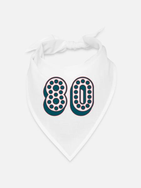 80. 80 ANS. 80e ANNIVERSAIRE. ANNIVERSAIRE 80 ANS. - Bandana - blanc