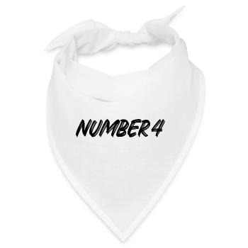 Number 4 - vier - vierter - vierte - 4 - Nummer 4 - Bandana - Weiß - Vorne