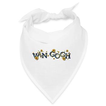 Van Gogh Sternennacht mit Sonnenblumen - Bandana - Weiß - Vorne