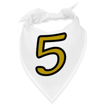 5. 5 JAHRE. 5-JÄHRIGES JUBILÄUM. 5-JÄHRIGES JUBILÄUM. 5. - Bandana - Weiß - Vorne