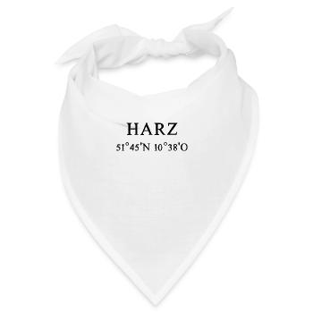 Harz Koordinaten - Bandana - Weiß - Vorne