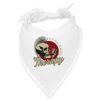 Punk Rock Is My Therapy Punkrock Punk Totenkopf - Bandana - Weiß - Vorne