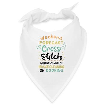 Cross Stich Handarbeiten - Bandana - Weiß - Vorne