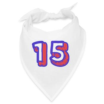 15. 15 JAHRE. 15. JAHRESTAG. 15-JÄHRIGES JUBILÄUM. - Bandana - Weiß - Vorne