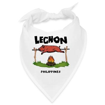 Lechon Philippinen Spanferkel Cebu Manila Geschenk - Bandana - Weiß - Vorne