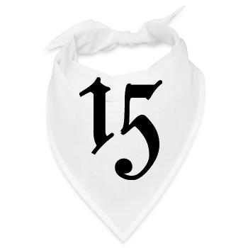 15. 15 JAHRE. 15. JAHRESTAG. 15-JÄHRIGES JUBILÄUM. - Bandana - Weiß - Vorne