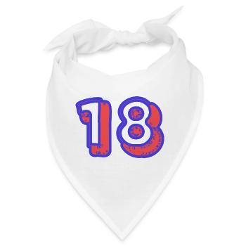18. 18 JAHRE ALT. 18. JAHRESTAG. 18. GEBURTSTAG. - Bandana - Weiß - Vorne
