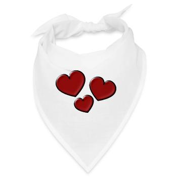 ICH LIEBE DICH. ICH LIEBE DICH. LIEBE. LIEBE. HERZ - Bandana - Weiß - Vorne