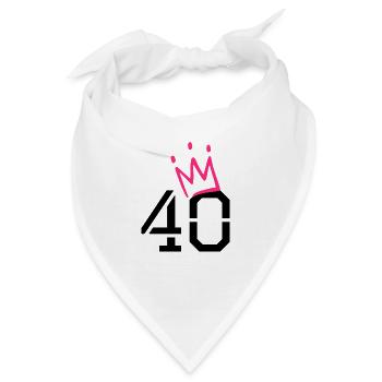 40 Krone - 40. Geburtstag - Bandana - Weiß - Vorne