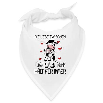 Onkel Nichte Liebe Spruch Kuh Kühe Familie - Bandana - Weiß - Vorne