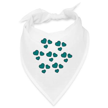 HERZ. HERZ. HERZ. KÜSSEN. SCHMATZEN. KÜSST. - Bandana - Weiß - Vorne