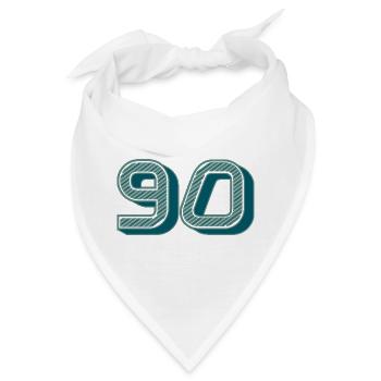 90. 90 JAHRE. 90. JAHRESTAG. 90-JÄHRIGES JUBILÄUM. - Bandana - Weiß - Vorne