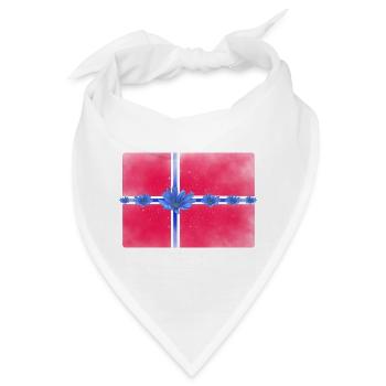 Norwegen Fahne Blumen Sankthans feiern - Bandana - Weiß - Vorne