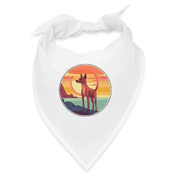 Cirneco Dell Ätna Hund Rasse Cartoon Kawaii Clipart - Bandana - Weiß - Vorne