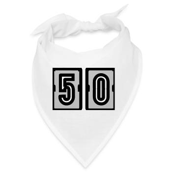 50. 50. GEBURTSTAG. GEBURTSTAG 50 JAHRE. 50 - Bandana - Weiß - Vorne