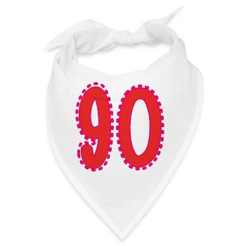 90. 90 JAHRE. 90. JAHRESTAG. 90-JÄHRIGES JUBILÄUM. - Bandana - Weiß - Vorne