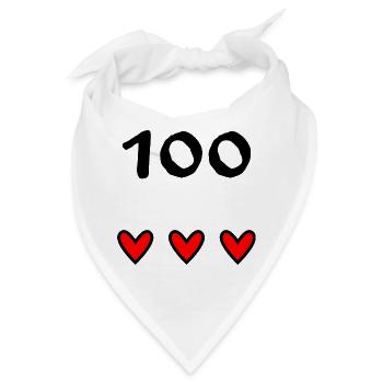 100. 100 JAHRE. 100-JÄHRIGES JUBILÄUM. 100. GEBURTSTAG - Bandana - Weiß - Vorne