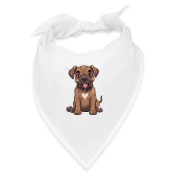 Perro De Presa Canario Hund Cartoon Kawaii Clipart - Bandana - Weiß - Vorne