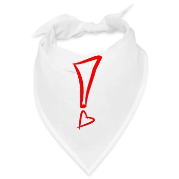 Ausrufezeichen mit Herz Rot - Bandana - Weiß - Vorne