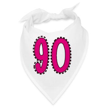 90. 90 JAHRE. 90. JAHRESTAG. 90-JÄHRIGES JUBILÄUM. - Bandana - Weiß - Vorne