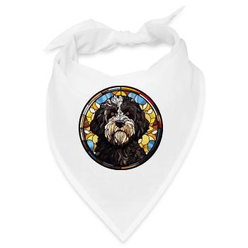 Portugiesische Wasserhunderasse Aquarellglas - Bandana - Weiß - Vorne