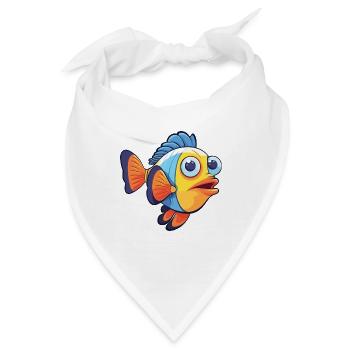 Clown Tang Karikatur Kawaii Aquarell Illustration - Bandana - Weiß - Vorne