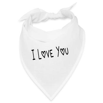 VALENTINSTAG. ICH LIEBE DICH. ICH LIEBE DICH. LIEBE. LIEBE - Bandana - Weiß - Vorne