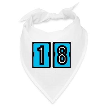 18. 18. GEBURTSTAG. GEBURTSTAG 18 JAHRE. 18 - Bandana - Weiß - Vorne