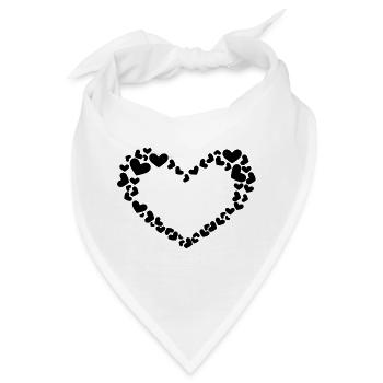 Herz Design mit Herzchen - Bandana - Weiß - Vorne