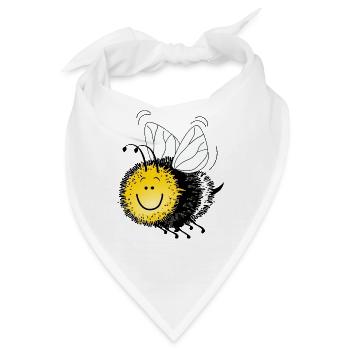 Hummel xxl Biene Wespe Fliege Hornisse Insekt - Bandana - Weiß - Vorne