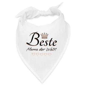 Beste Mama der Welt Sprüche Geschenk u.a Muttertag - Bandana - Weiß - Vorne