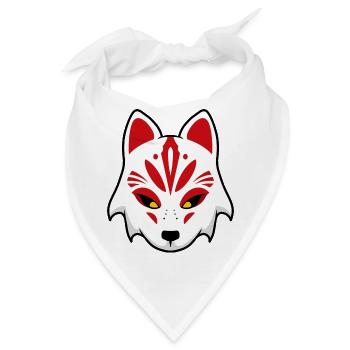 Roter Fuchsmaske Tribal Stil - Bandana - Weiß - Vorne