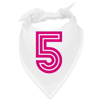5. 5 JAHRE. 5-JÄHRIGES JUBILÄUM. 5-JÄHRIGES JUBILÄUM. 5. - Bandana - Weiß - Vorne
